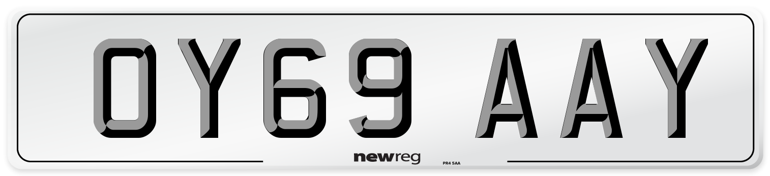 OY69 AAY Number Plate from New Reg